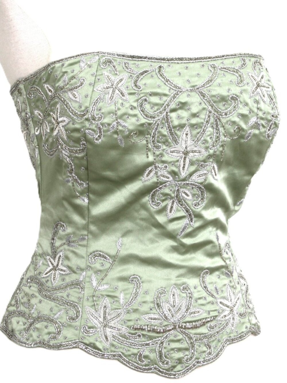 JASDEE Vintage Bustier Corset Hand Work Gotta Thread Embroidery On Satin F3033